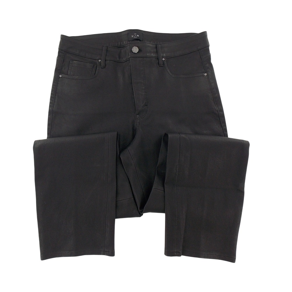 Leather White House Black Market Slim Ankle Pants High Rise Women Size 14 Black